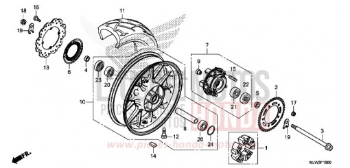 ROUE ARRIERE CB500XAH de 2017